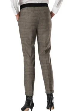 RAPHAELA BY BRAX Glencheck-Karo-Hose Pary taupe Super-Slim-Fit