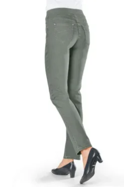 RAPHAELA BY BRAX Jeans Pamina khaki in Schlupfform mit Reißverschlussoptik