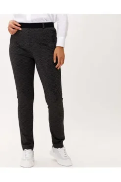 RAPHAELA BY BRAX Jersey-Hose Lillyth anthrazit gemustert Slim Fit
