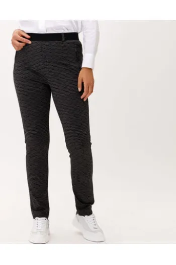 RAPHAELA BY BRAX Jersey-Hose Lillyth anthrazit gemustert Slim Fit