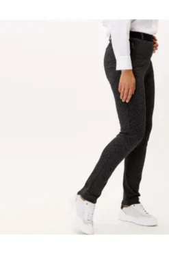 RAPHAELA BY BRAX Jersey-Hose Lillyth anthrazit gemustert Slim Fit