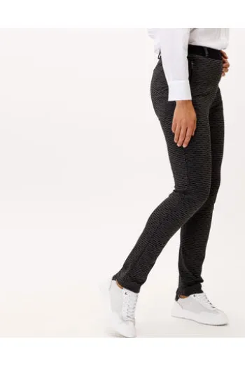 RAPHAELA BY BRAX Jersey-Hose Lillyth anthrazit gemustert Slim Fit