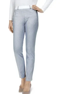 RAPHAELA BY BRAX Jersey-Hose Lillyth blau Hahnentritt Slim Fit in Jersey-Stretch Qualität