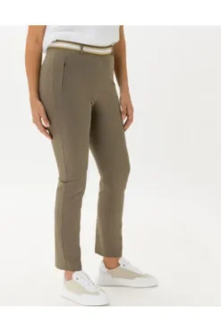 RAPHAELA BY BRAX Jersey-Hose Lillyth khaki in Cool Summer Qualität