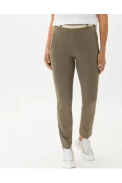RAPHAELA BY BRAX Jersey-Hose Lillyth khaki in Cool Summer Qualität