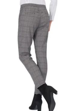 RAPHAELA BY BRAX Karohose Leni schwarz kariert Slim Fit im Baumwoll-Stretch Material