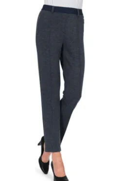 RAPHAELA BY BRAX Thermo-Jersey-Hose Lillyth marine Slim Fit im Diagonal-Streifendessin