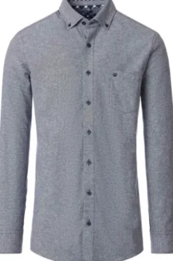 REDMOND Flanell Hemd blau Comfort Fit Langarm