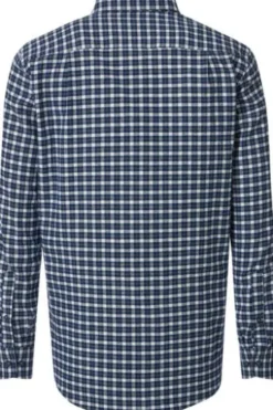 REDMOND Flanell Hemd blau kariert Comfort Fit Langarm