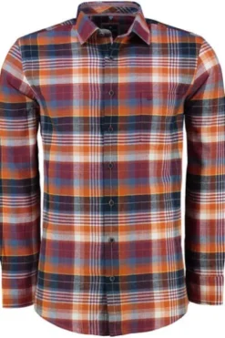 REDMOND Flanell-Hemd kariert Regular Fit Langarm