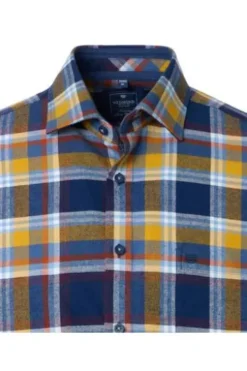 REDMOND Flanell Hemd Orange kariert