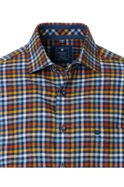 REDMOND Flanell Hemd Orange kariert