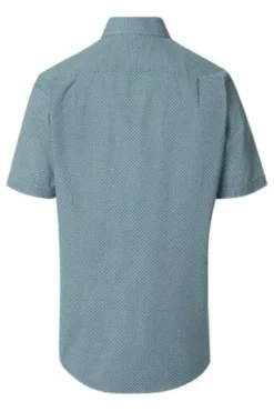 REDMOND Hemd blau gemustert Comfort Fit Kurzarm