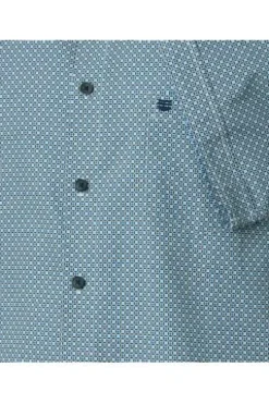 REDMOND Hemd blau gemustert Comfort Fit Kurzarm