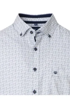 REDMOND Hemd blau gemustert Comfort Fit Langarm