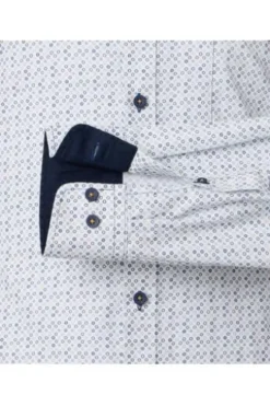 REDMOND Hemd blau gemustert Comfort Fit Langarm