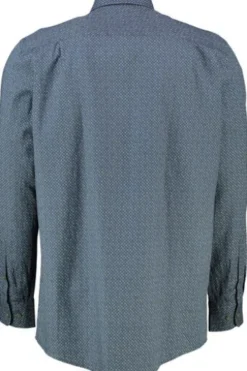 REDMOND Hemd blau/grün gemustert Comfort Fit Langarm