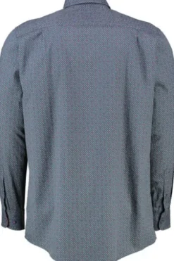 REDMOND Hemd blau/rot gemustert Comfort Fit Langarm