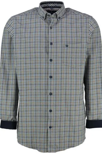 REDMOND Hemd braun kariert Comfort Fit Langarm Button-Down