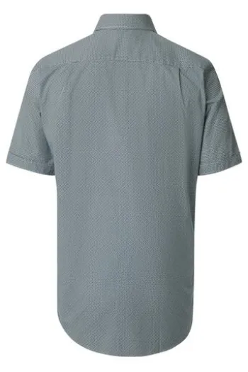 REDMOND Hemd camel gemustert Comfort Fit Kurzarm