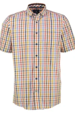 Redmond Hemd gelb kariert Regular Fit