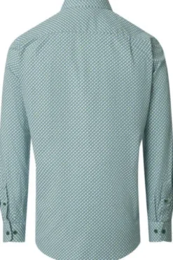 REDMOND Hemd grün gemustert Comfort Fit