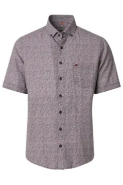 REDMOND Hemd grün kariert Casual Fit Kurzarm