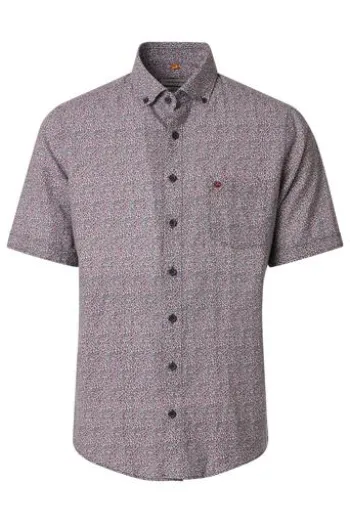 REDMOND Hemd grün kariert Casual Fit Kurzarm