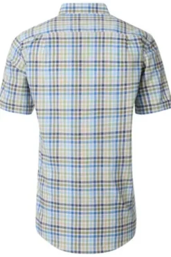 REDMOND Hemd grün kariert Regular Fit Kurzarm Button-Down