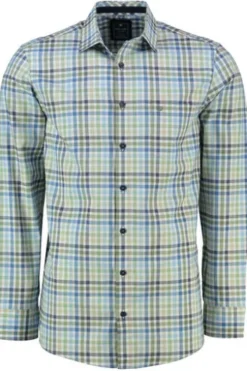 REDMOND Hemd grün kariert Regular Fit Langarm Button-Down