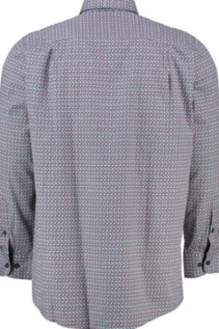REDMOND Hemd rot gemustert Regular Fit Langarm Button-Down
