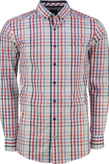 Redmond Hemd rot kariert Regular Fit