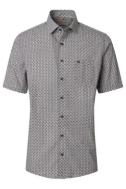 REDMOND Hemd terra gemustert Comfort Fit Kurzarm