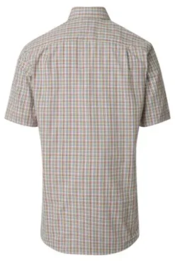 REDMOND Hemd terra kariert Comfort Fit Kurzarm