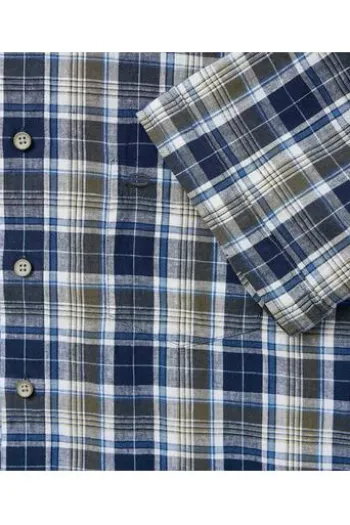 REDMOND Karo Hemd grün kariert Casual Fit Kurzarm