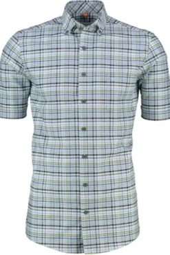 REDMOND Oxford Karo Hemd grün kariert Comfort Fit Kurzarm