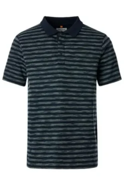 REDMOND Polo-Shirt grün gestreift