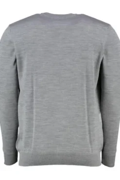 Rundhals Pullover mercury grey gemustert