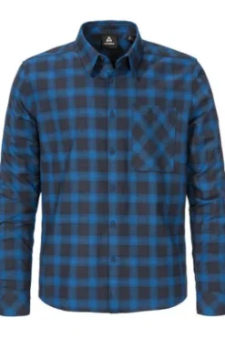 SCHOEFFEL Urban Flanell Hemd Kleion MNS cornflower blue kariert Regular Fit
