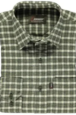 SKOGEN Flanell Hemd oliv kariert Regular Fit Langarm