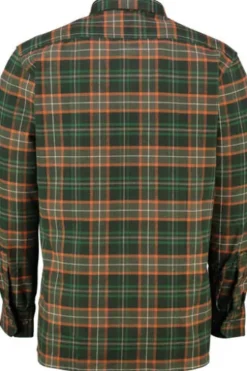 SKOGEN Flanell Hemd oliv kariert Regular Fit Langarm mit Brusttasche
