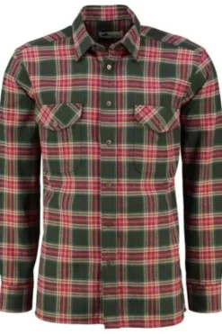 SKOGEN Flanell Hemd oliv kariert Regular Fit Langarm