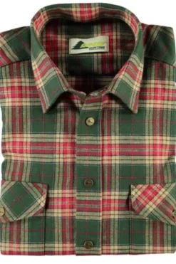 SKOGEN Flanell Hemd oliv kariert Regular Fit Langarm