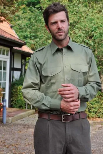 SKOGEN Jagd-Hemd beige Regular Fit Langarm