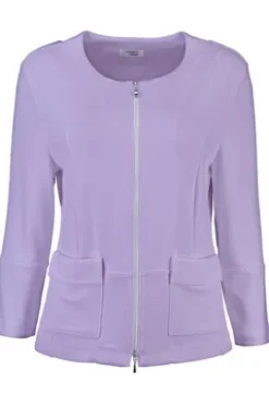 SOMMERMANN Jersey-Jacke lavendel 3/4-Arm in modischer Struktur-Qualität