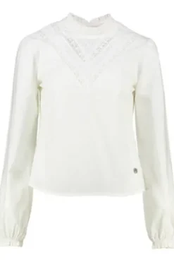 SPIETH & WENSKY Bluse Burga natur mit Spitzeneinsatz