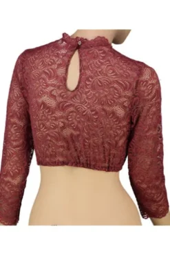 SPIETH & WENSKY Dirndlbluse orange Amsterdam ziegel 3/4-Arm