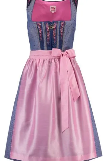 SPIETH & WENSKY Dirndl Hibiskus blau/rosa