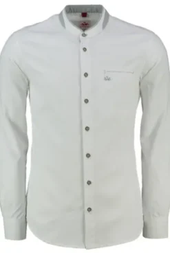 SPIETH & WENSKY Hemd Fiersbach weiss/grün Slim Fit Langarm