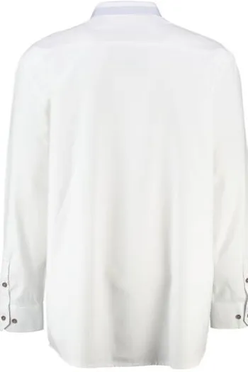 SPIETH & WENSKY Hemd Haibach weiss/m.blau einfarbig Slim Fit